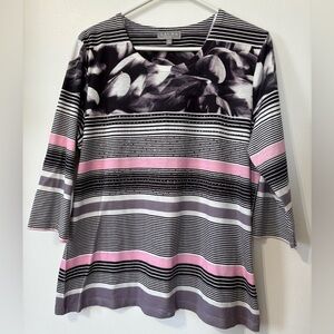 🎉4/30$🎉 Striped & Floral Printed Top – Laura 🌺